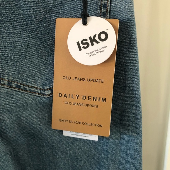 ISKO High Rise Cropped Jeans Straight Leg Button Fly Raw Hem women's size 28 - Picture 2 of 14